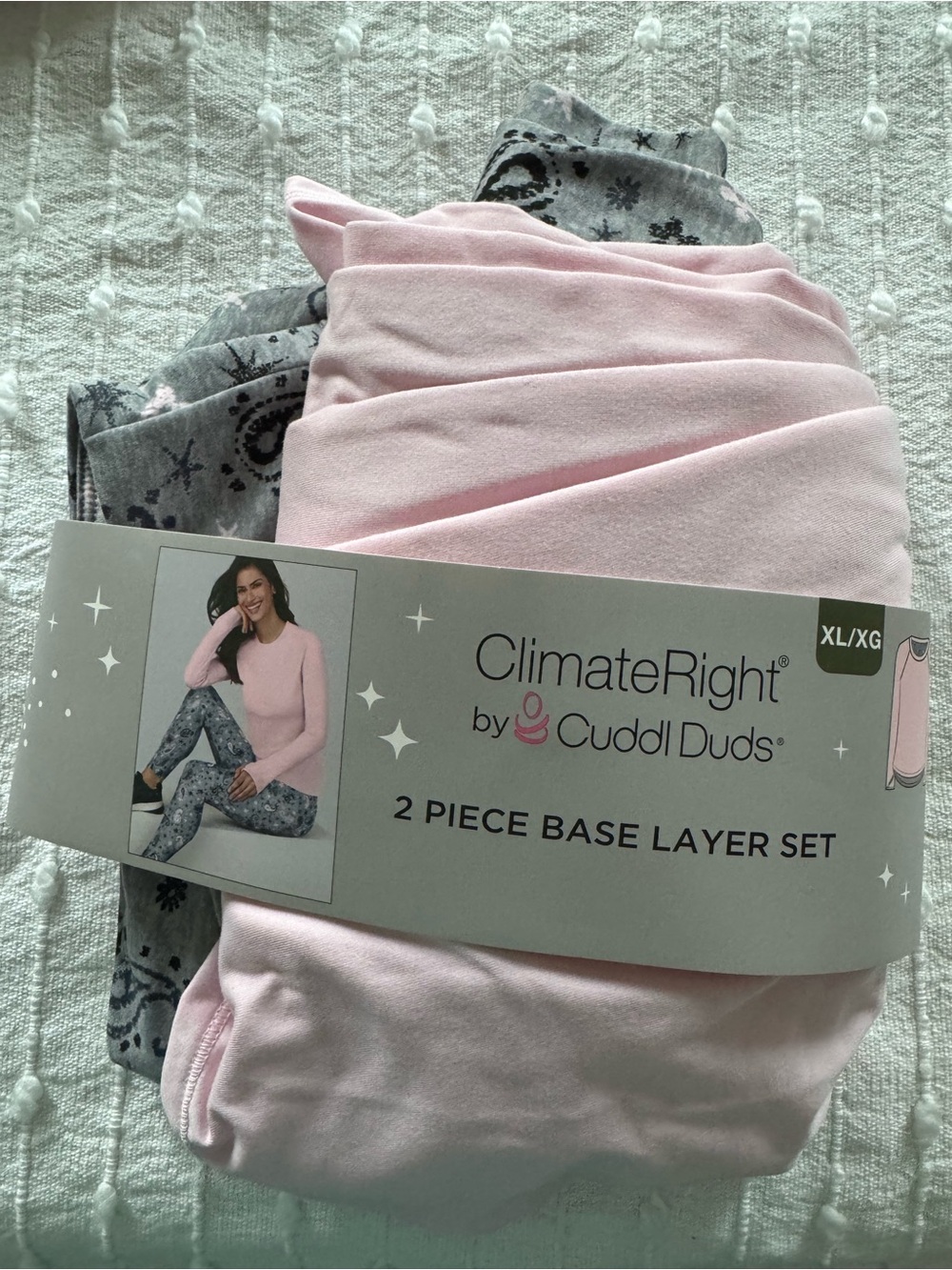 Cuddl Duds 2 piece Set Womens XL Climate Right Top Legging Pajama Base Layer